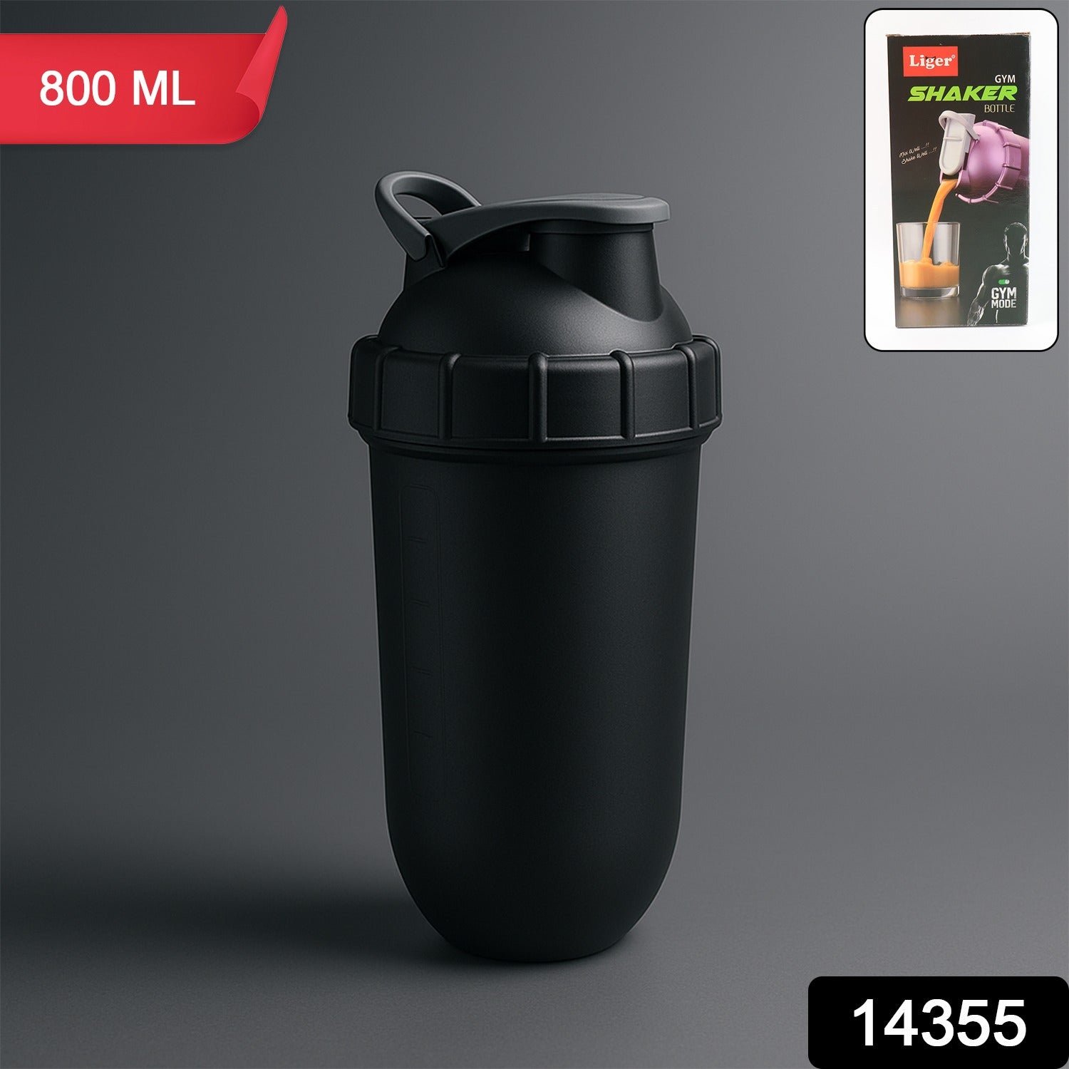 Gym Shaker Bottle 800ML – Leakproof & BPA-Free Fitness Mixer