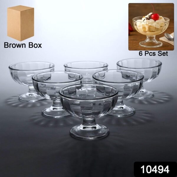 Glass Ice Cream Dessert Bowls – Elegant 6-Piece Set