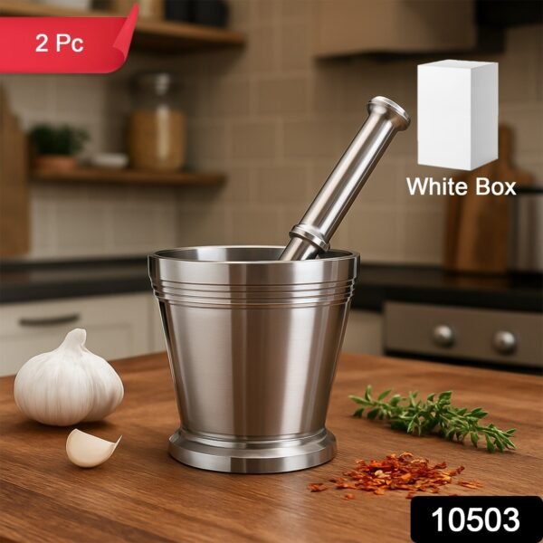 Stainless Steel Mortar & Pestle Set – Durable Kitchen Grinder