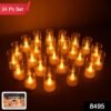 LED Flameless Candles – Set of 24 with Transparent Covers for Safe Home Ambience
