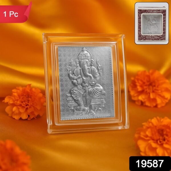 WhatsAppImage2025-08-08at6.00.09PM Lord Ganesha Silver-Plated Photo Frame – Elegant Spiritual Decor