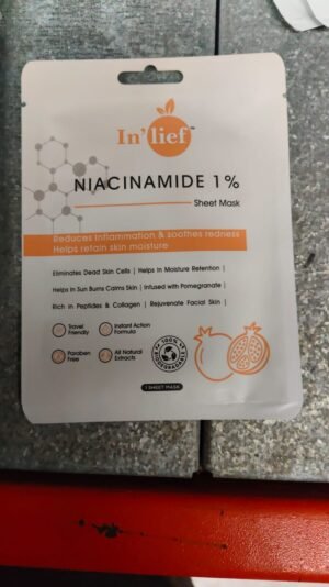 Niacinamide 1% Hydrating Facial Sheet Mask – Soothes & Calms Skin