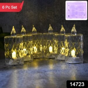 LED Crystal Flameless Candle Set – Elegant 6-Piece Décor
