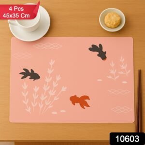 Dining Table Placemats – Elegant Heat Resistant Fish Design Set