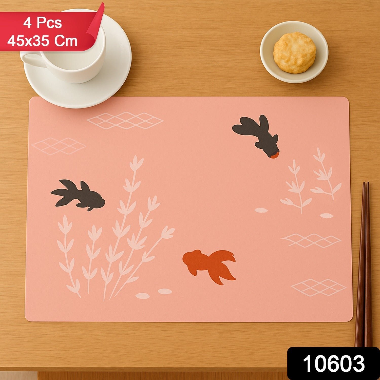 Dining Table Placemats – Elegant Heat Resistant Fish Design Set