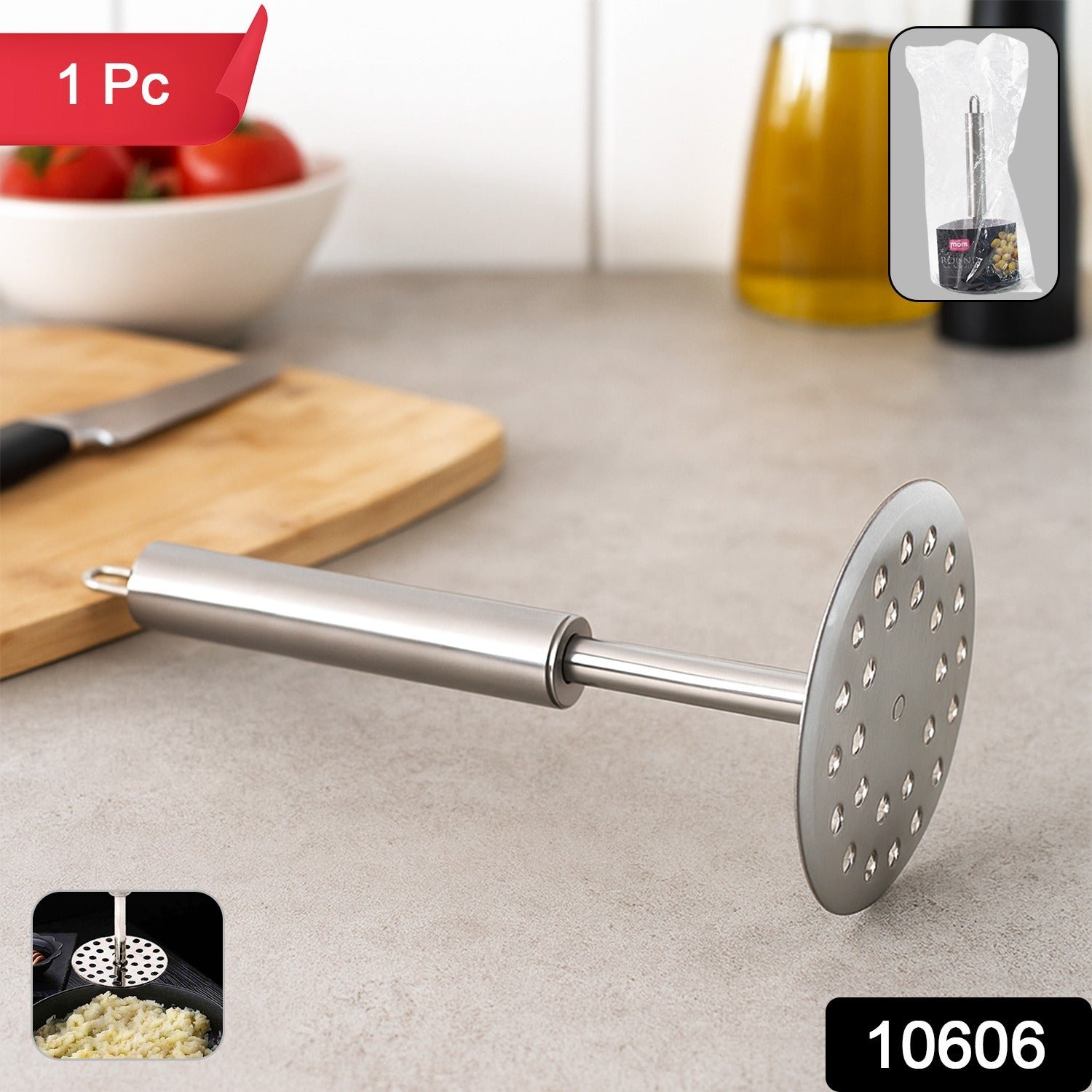 Stainless Steel Potato Masher – Heavy Duty & Ergonomic Handle