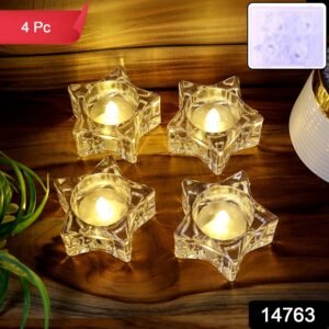 Star-Shaped LED Candles – Flameless Decorative Tealight Set