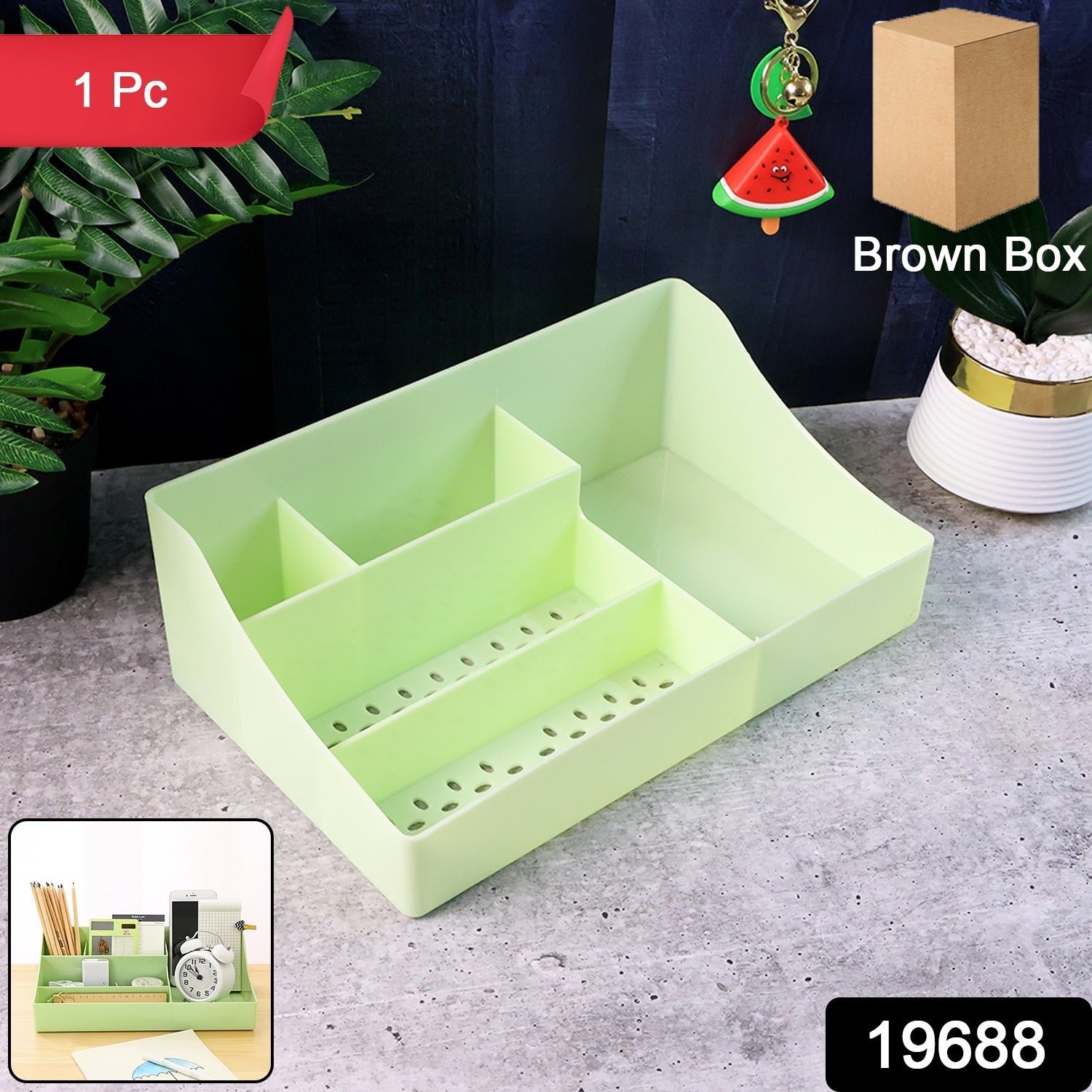 Desk Organizer Storage Tray – Multi-Section Plastic Organizer