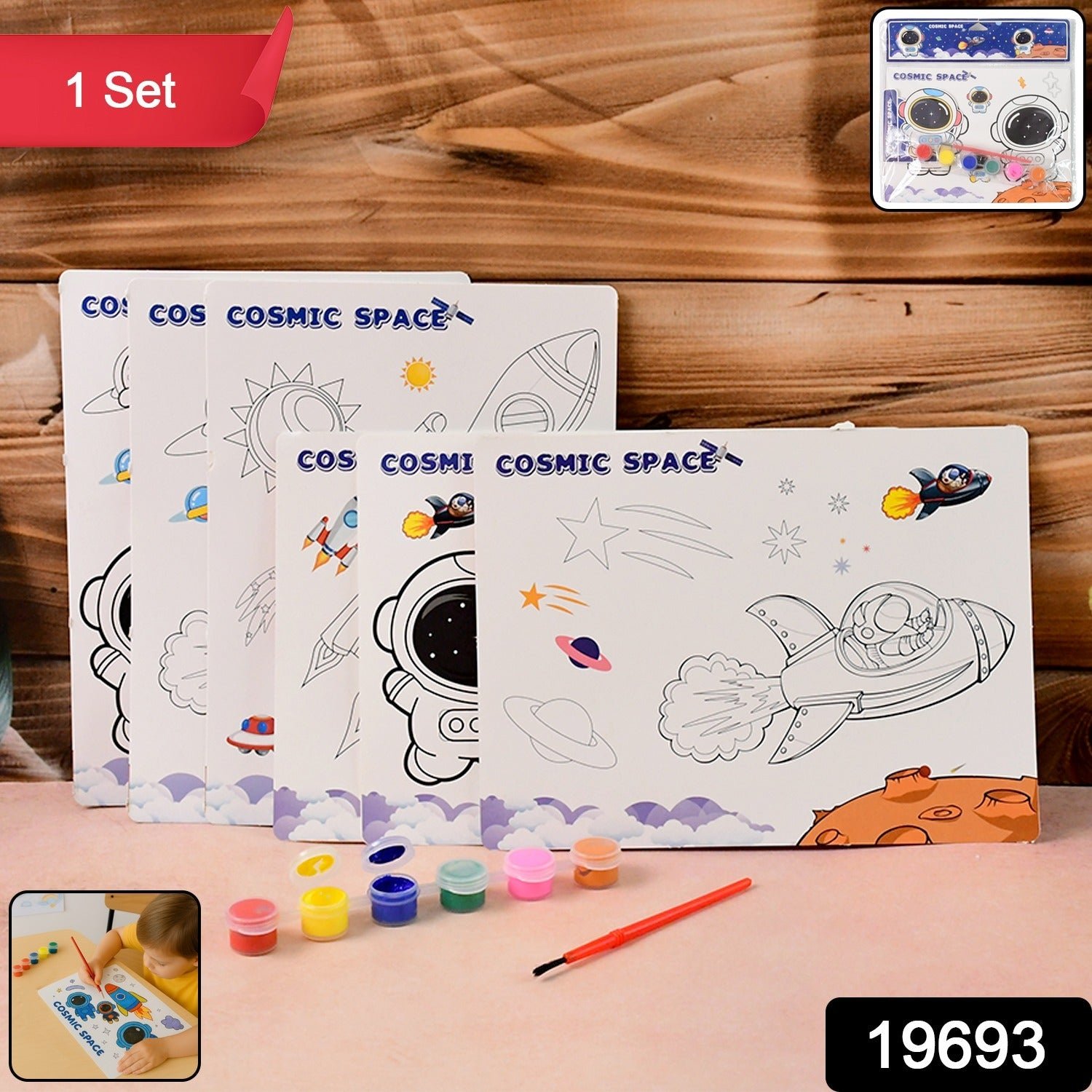 Kids Painting and Coloring Kit – Cosmic Space Theme for Creative Fun