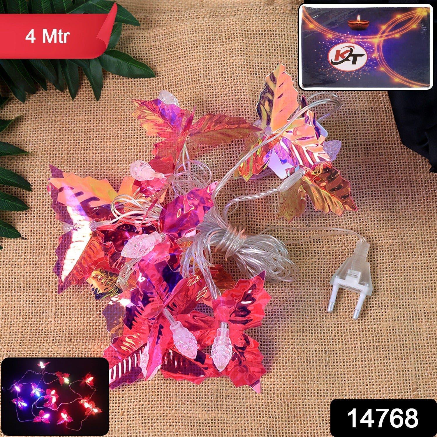 LED Leaf String Lights – 4 Meter Multicolor Decorative Lighting
