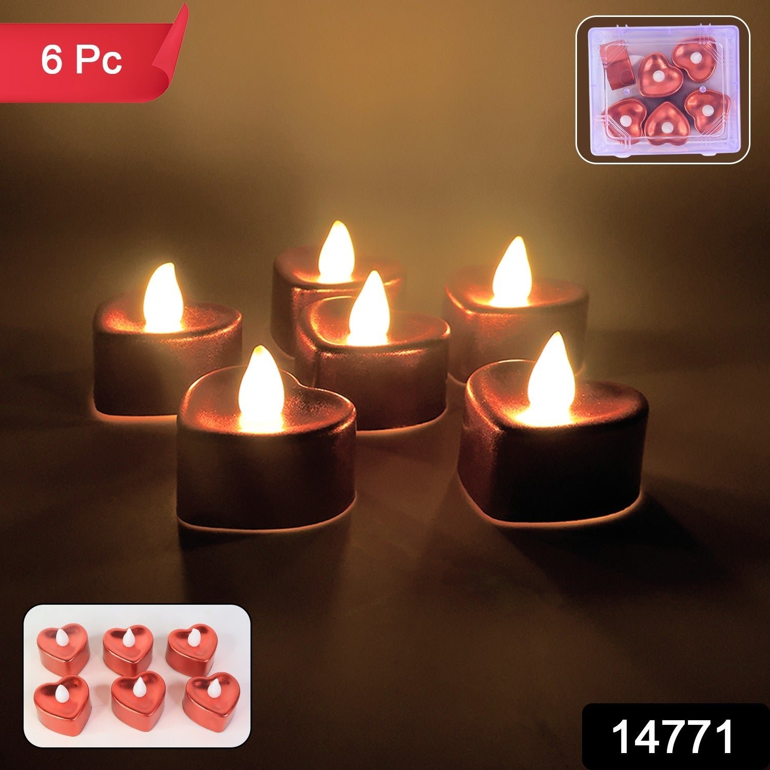 Heart Shape LED Flameless Candles – Romantic Safe Decorative Set
