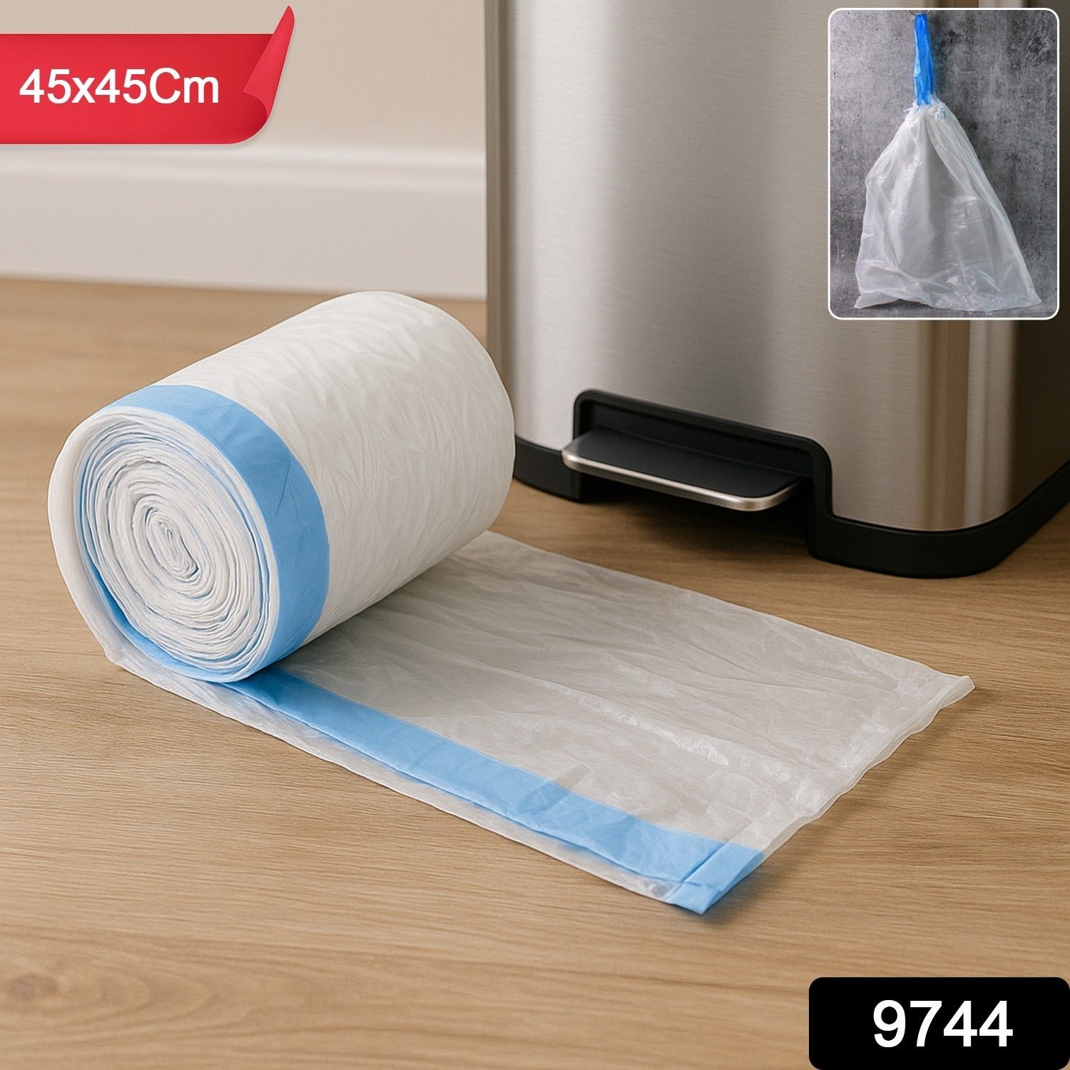 Garbage Bags 45x45 cm with Tie Handle – Leak-Proof & Durable