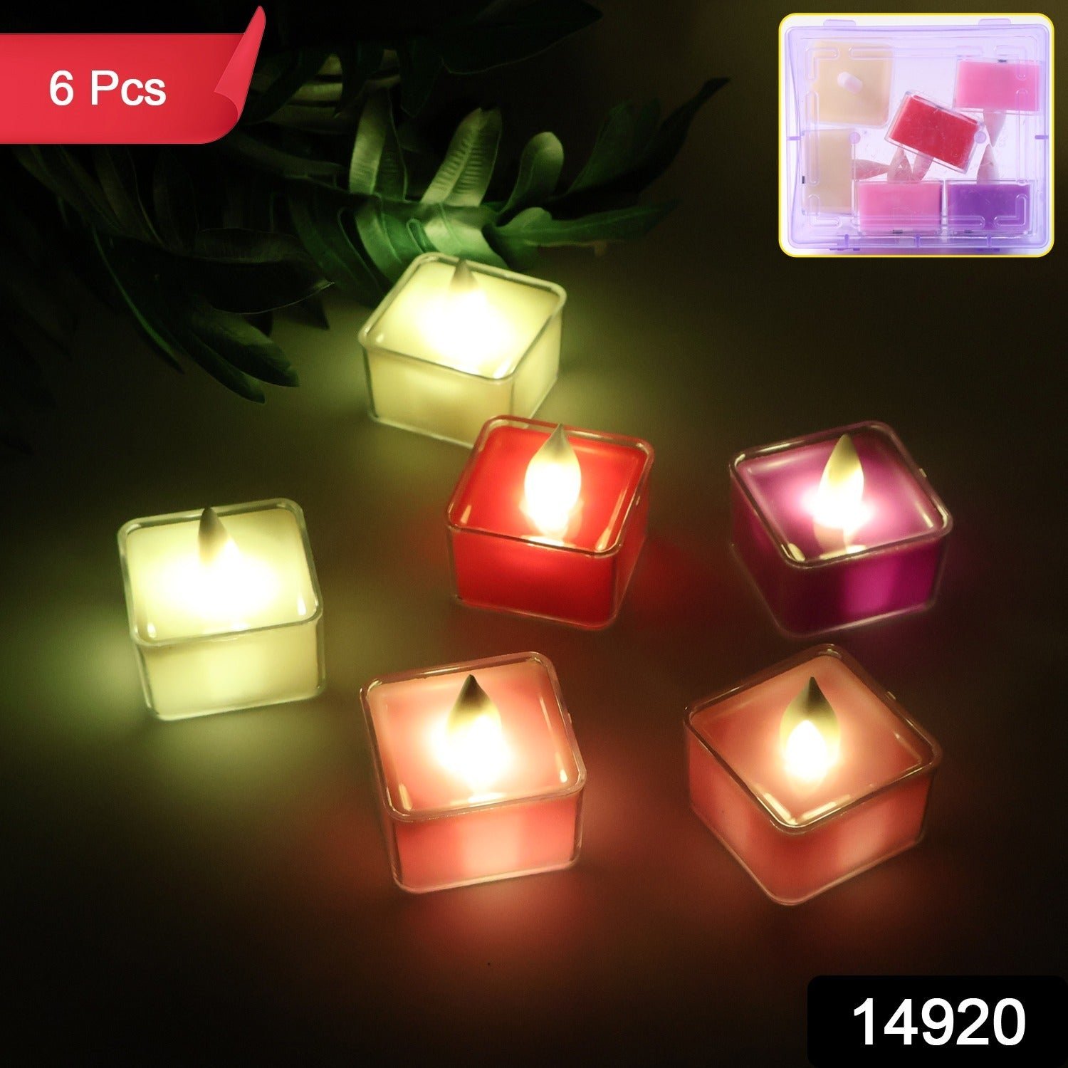 LED Flameless Tealight Candles – Safe Multicolor 6-Piece Set