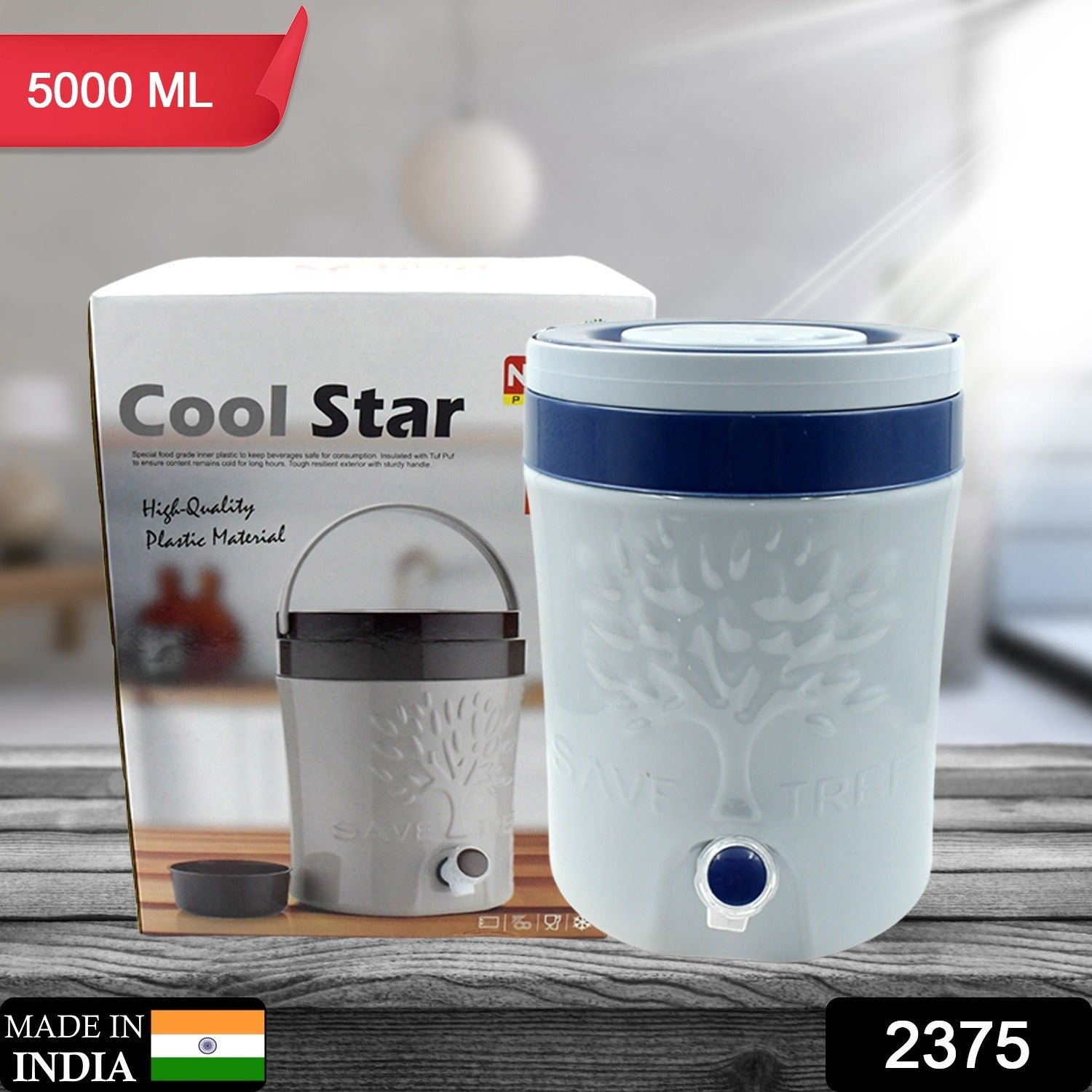 Insulated Water Jug 5000ml – Leakproof Travel Cooler | Nekza