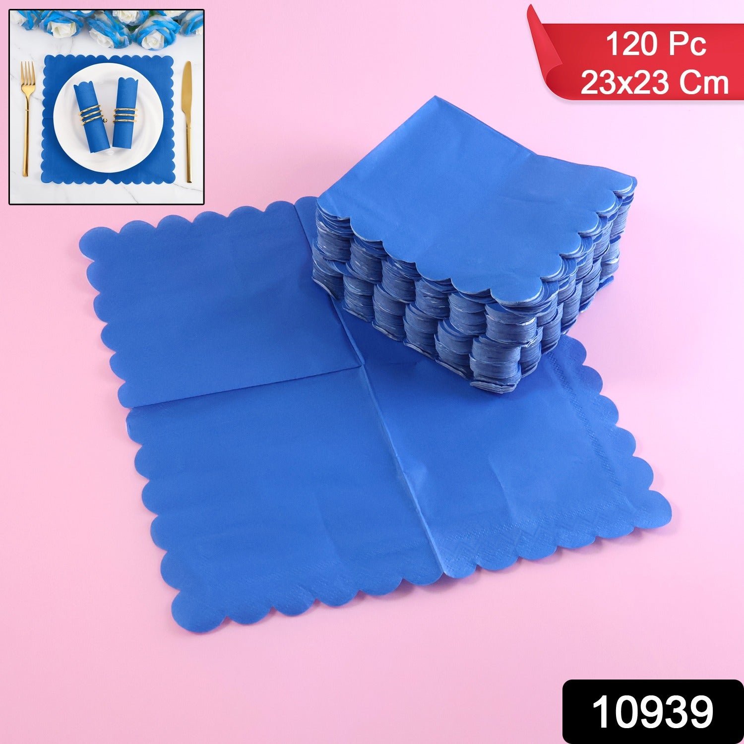 Royal Scalloped Paper Napkins – Soft 120 Pc Disposable Set