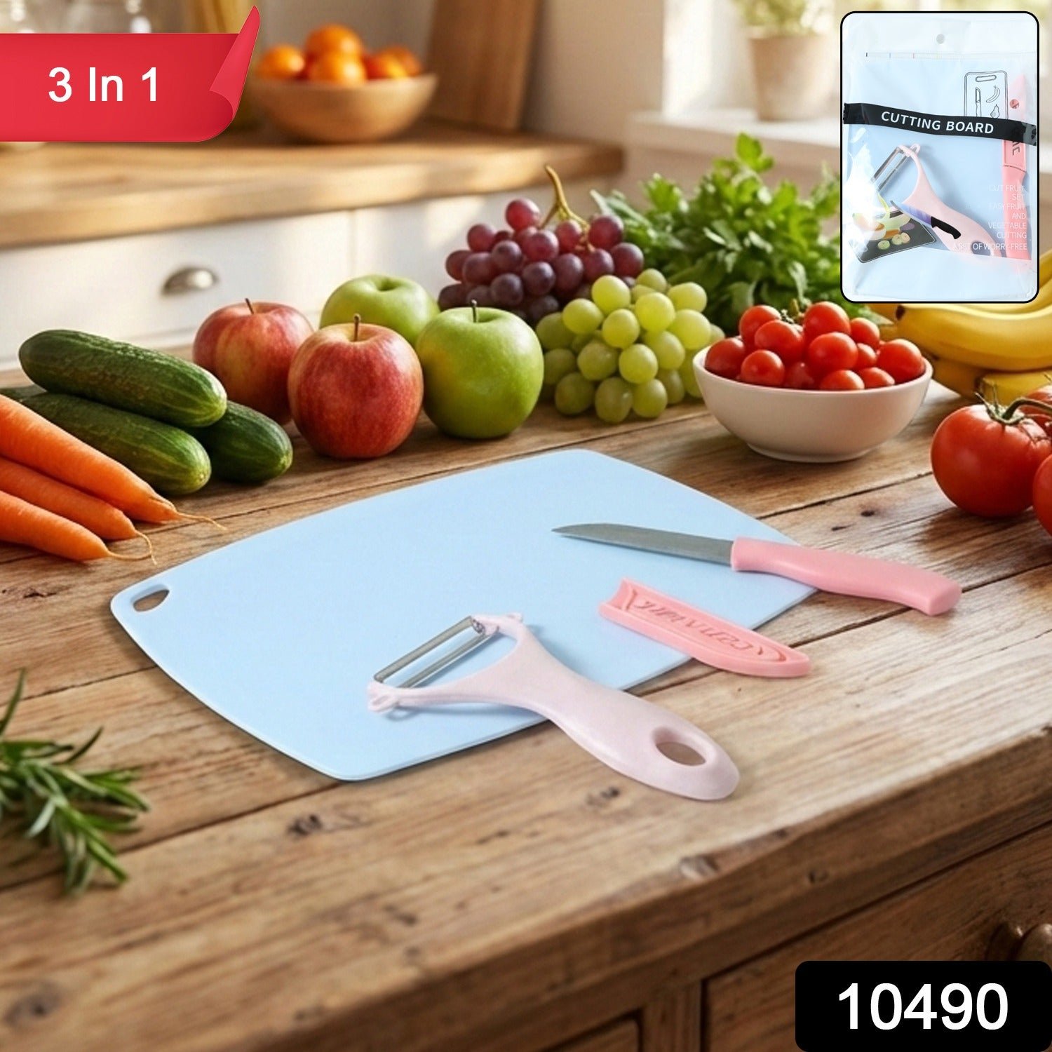 3-in-1 Fruit and Vegetable Cutting Board Set – Multipurpose Kitchen Tool