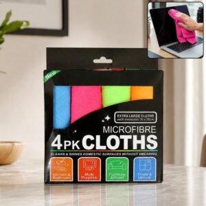 Microfibre Cleaning Cloth Set 30x30 cm for Home Kitchen and Glass (4 Pc Set)