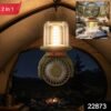 2 In 1 Solar Rechargeable Camping Fan with LED Lantern Light Portable (1 Pc)