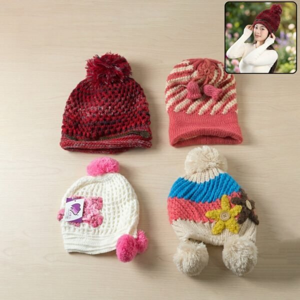 Winter Woolen Knitted Caps – Soft, Warm & Unisex Design