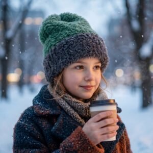 Winter Woolen Beanie Cap – Soft & Warm Fleece Lined Knit Hat