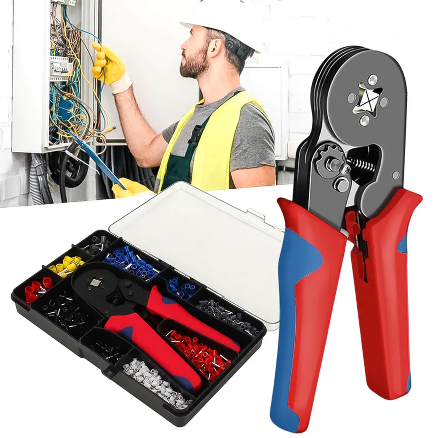 Ferrule Crimping Tool Kit – 1200 Pieces with Ratcheting Plier