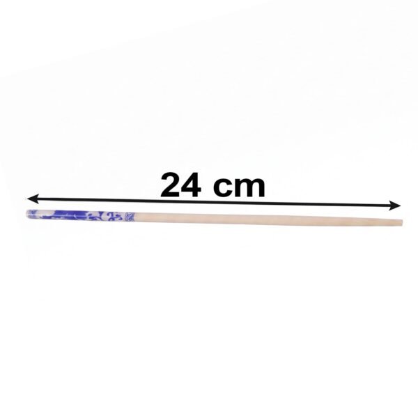 Reusable Bamboo Chopsticks with Blue Chinese Print Design (2 Pc)