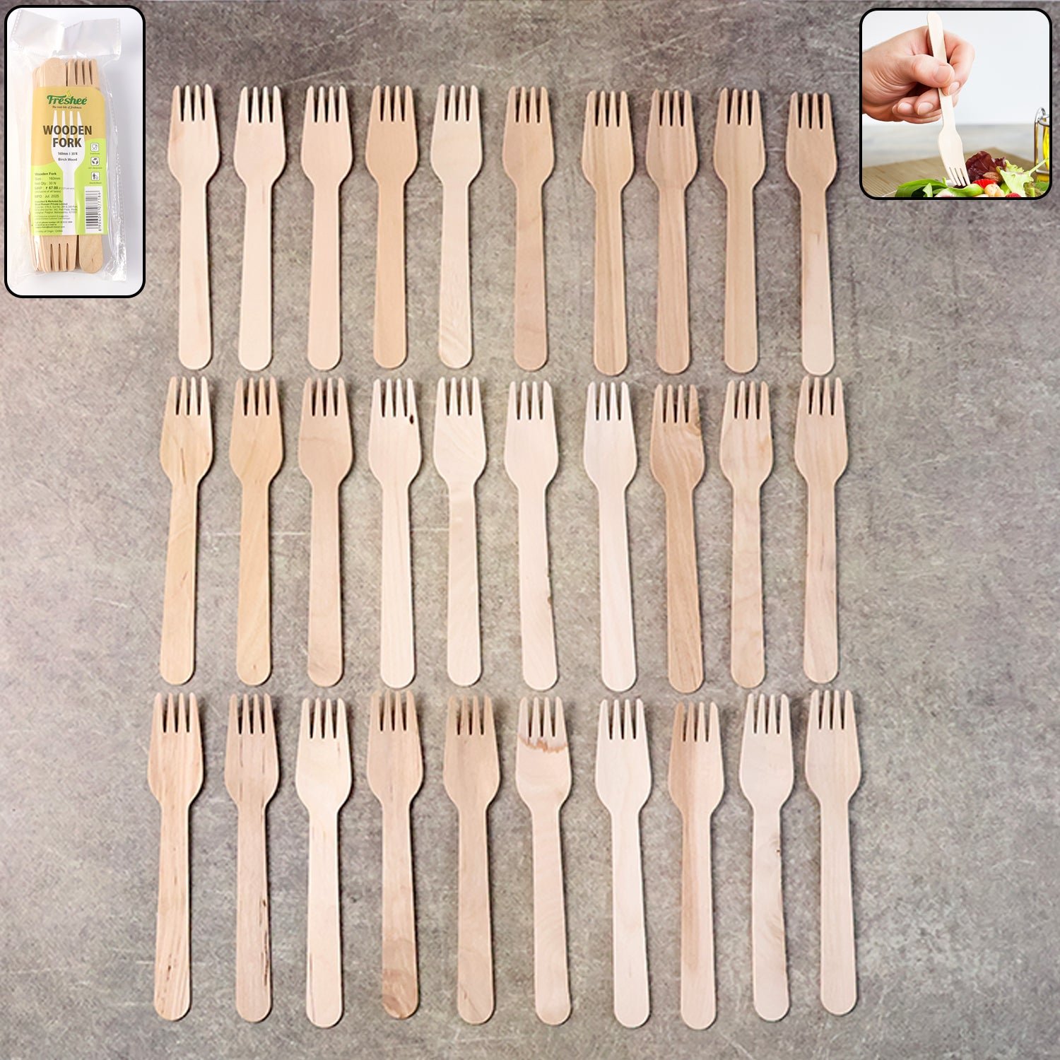 Wooden Fork 160mm – Eco-Friendly Disposable Birchwood Cutlery