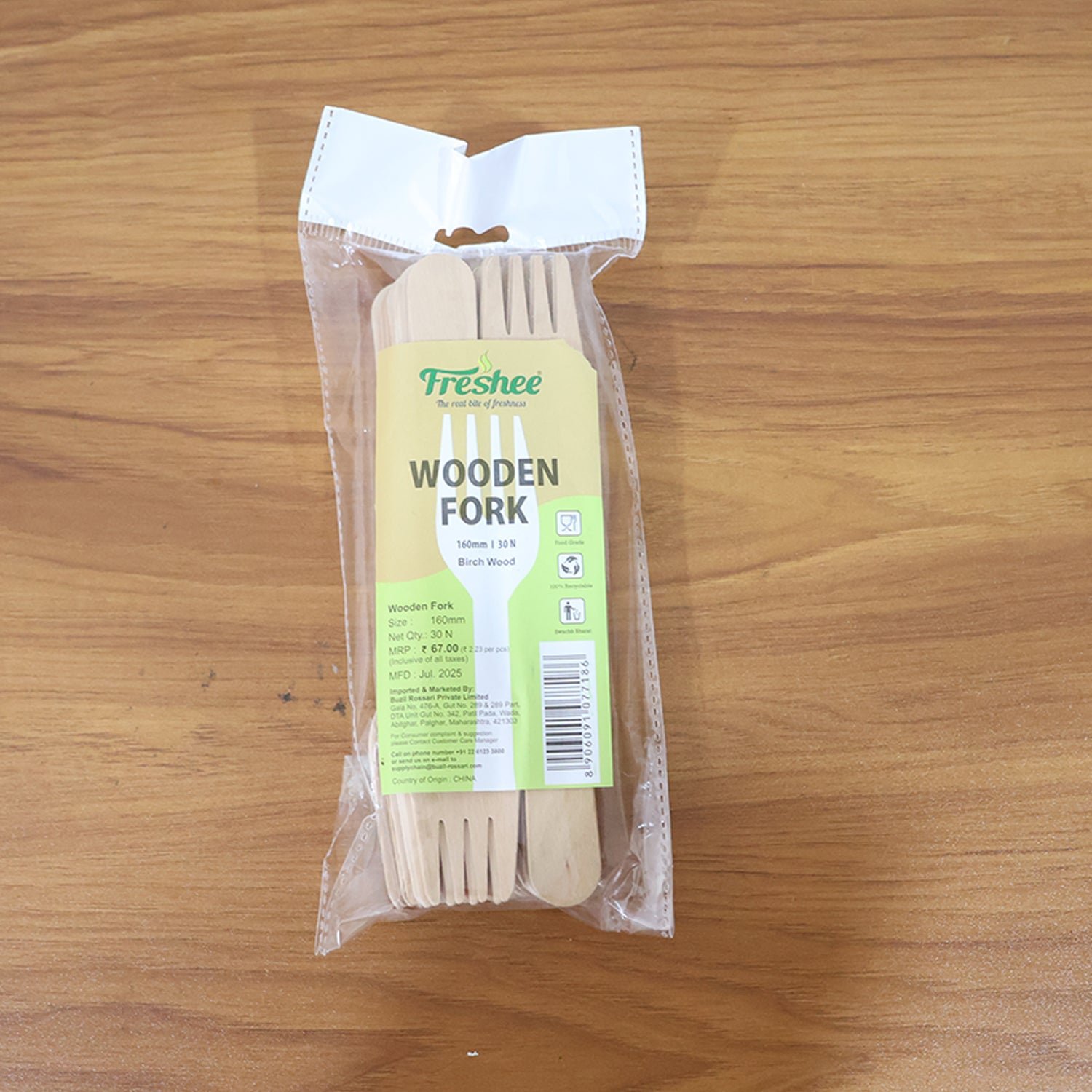 Wooden Fork 160mm – Eco-Friendly Disposable Birchwood Cutlery