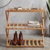 3 Layer Foldable Bamboo Shoe Rack Multi-Purpose Storage Shelf (1 Set)