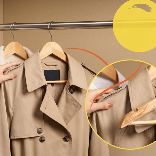 Premium Wooden Cloth Hanger Garment Coat Hanger with Bar for Wardrobe (1 Pc)