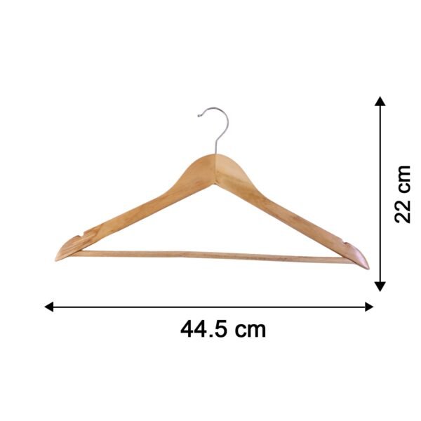 Premium Wooden Cloth Hanger Garment Coat Hanger with Bar for Wardrobe (1 Pc)