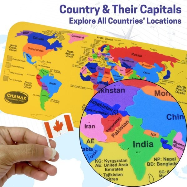 World Map Puzzle – Educational EVA Foam Toy for Kids 5+