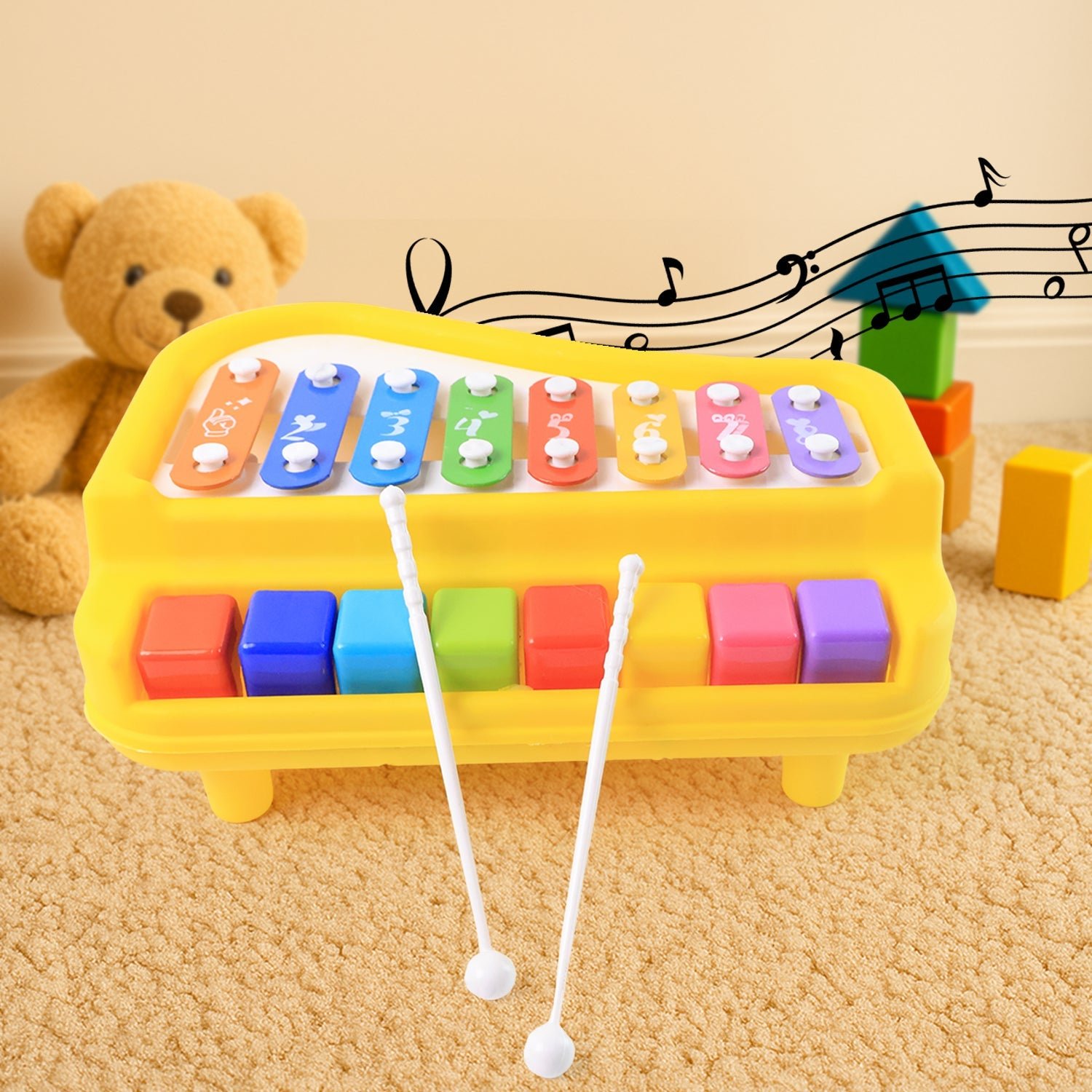 Baby Musical Toy Piano with Xylophone – 2-in-1 Educational Toy
