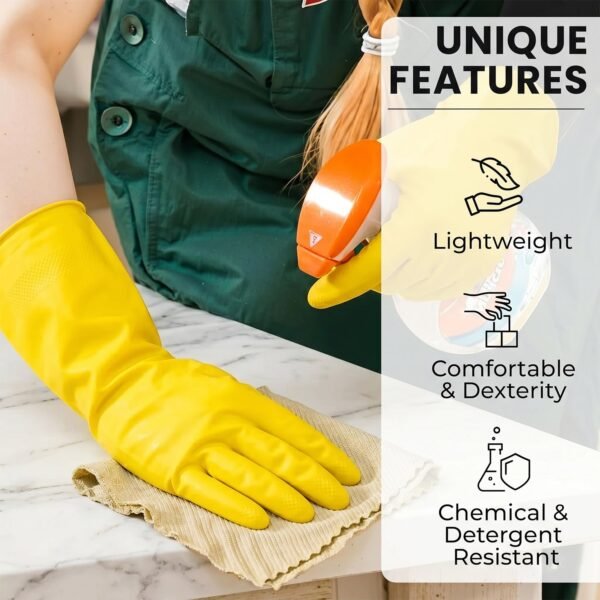 Waterproof Rubber Gloves – Durable & Reusable for Household Tasks
