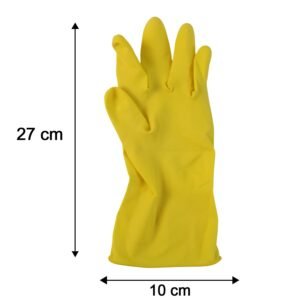 YellowGloves01L-size Waterproof Rubber Gloves – Durable & Reusable for Household Tasks