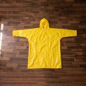 Reusable Waterproof Raincoat – Hooded Long Yellow Rain Poncho