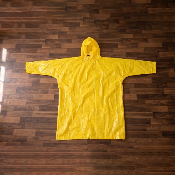 Reusable Waterproof Raincoat – Hooded Long Yellow Rain Poncho
