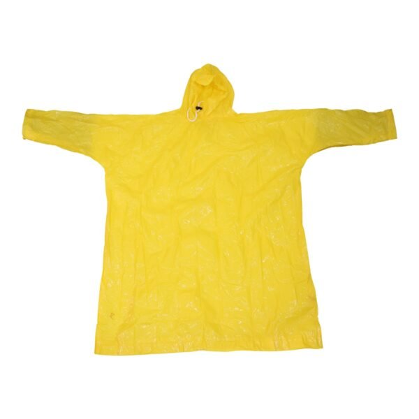 Reusable Waterproof Raincoat – Hooded Long Yellow Rain Poncho