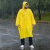 Reusable Waterproof Raincoat – Hooded Long Yellow Rain Poncho