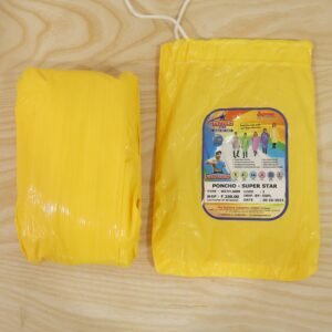 Reusable Waterproof Raincoat – Hooded Long Yellow Rain Poncho