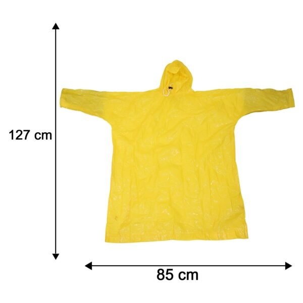 Reusable Waterproof Raincoat – Hooded Long Yellow Rain Poncho