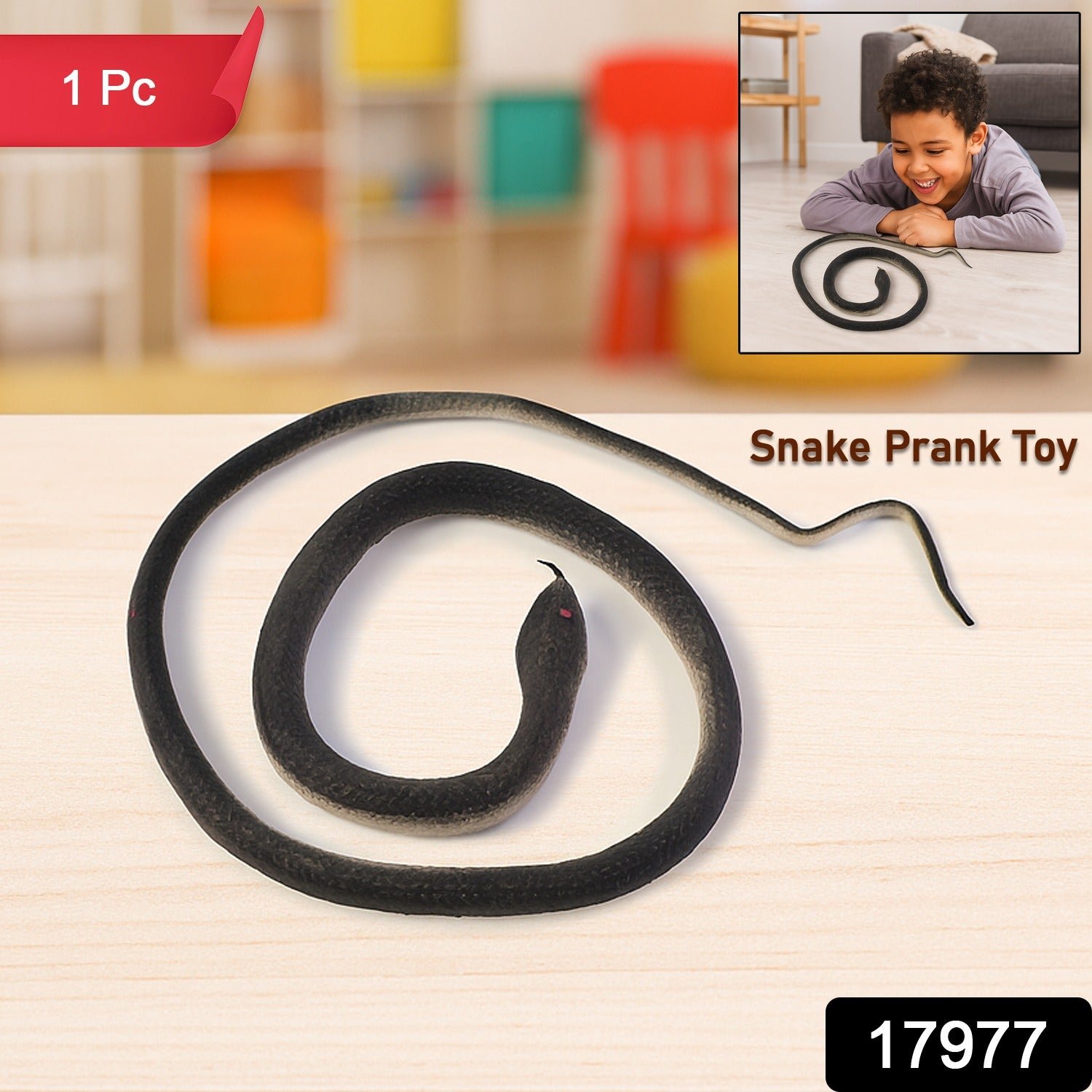 Realistic Rubber Snake Toy – Flexible & Lifelike Prank Fun