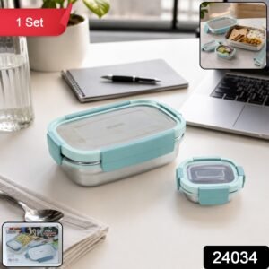 Stainless Steel Lunch Box Set – Leak-Resistant & Easy to Carry