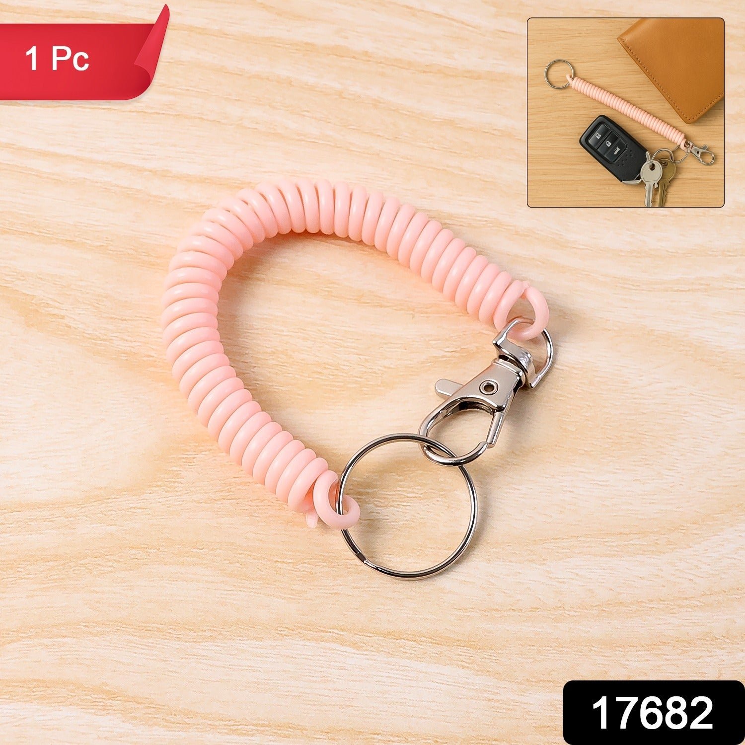 Spiral Coil Keychain Bracelet – Flexible & Durable Wrist Key Holder
