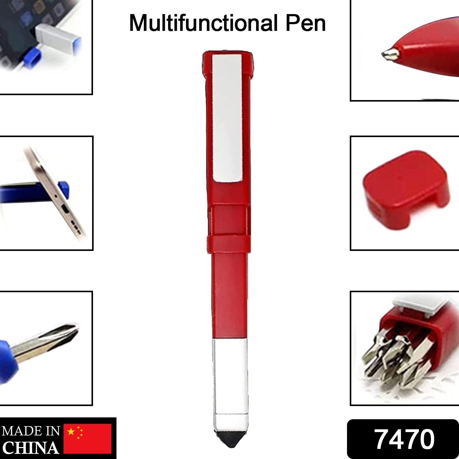 Multi-Function Pen – 4-in-1 Phone Holder & Screwdriver Set | Velvet Wipe