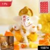Lord Ganesha Decorative Idol – Mini Murti with Golden Crown