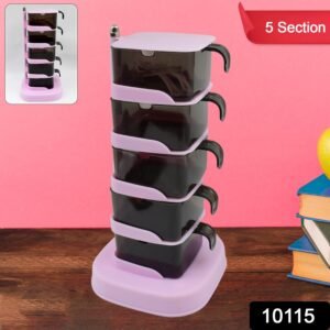 Rotating Spice Rack – 5-Section Vertical Organizer | Lunchie Bunchie