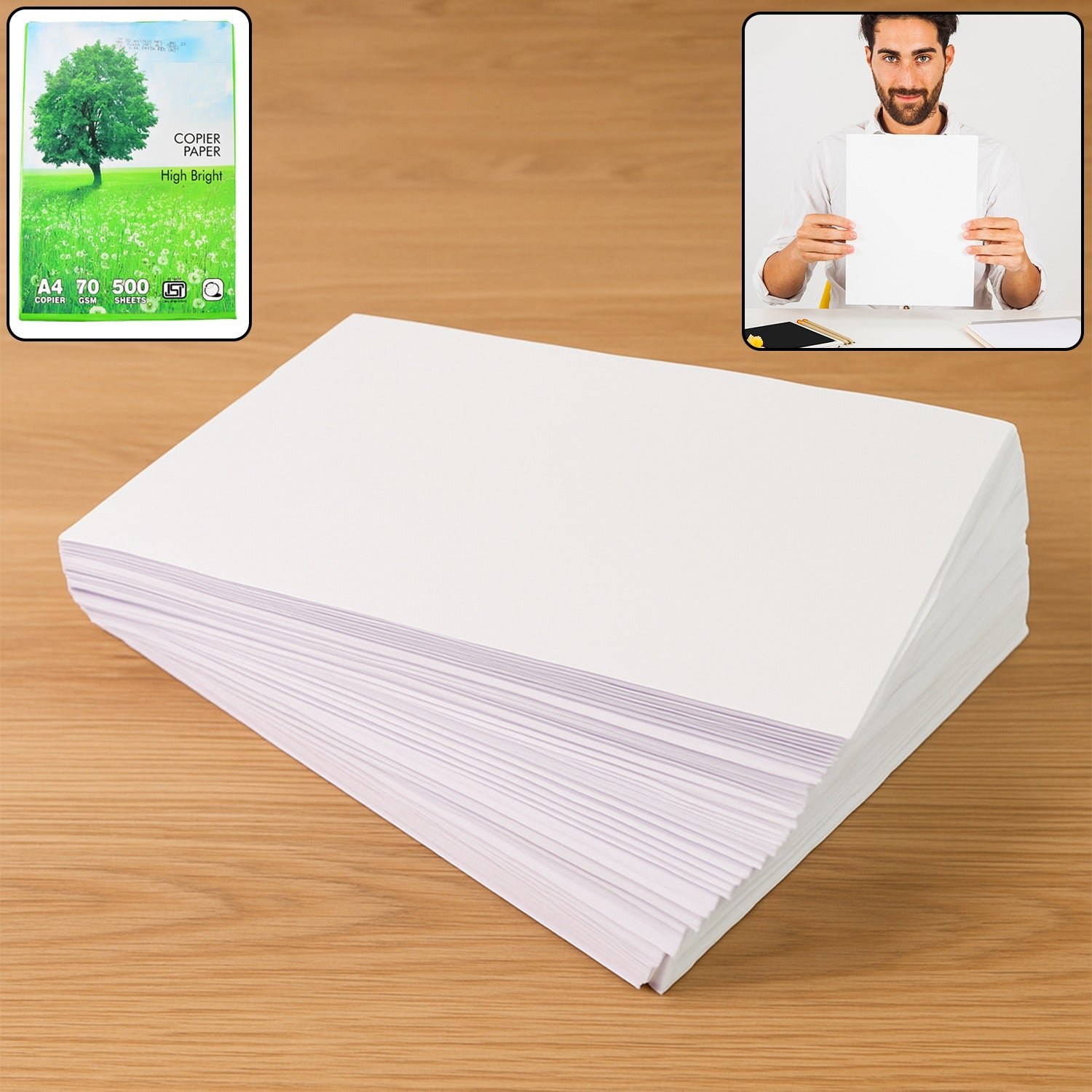 A4 High Bright Copier Paper – 70 GSM, 500 Sheets Pack