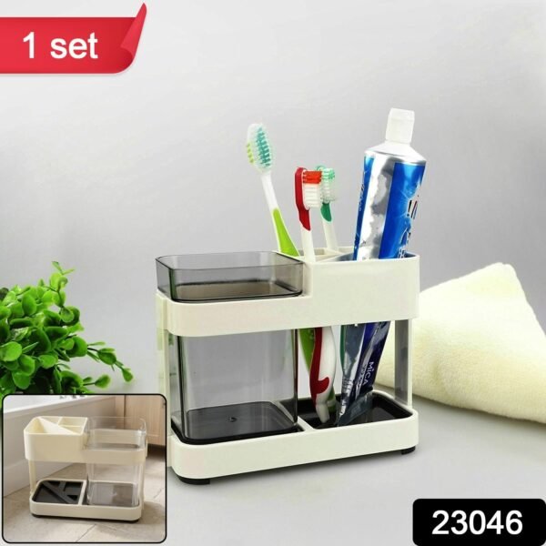 Multipurpose Toothbrush & Toothpaste Stand Holder – Space-Saving Organizer