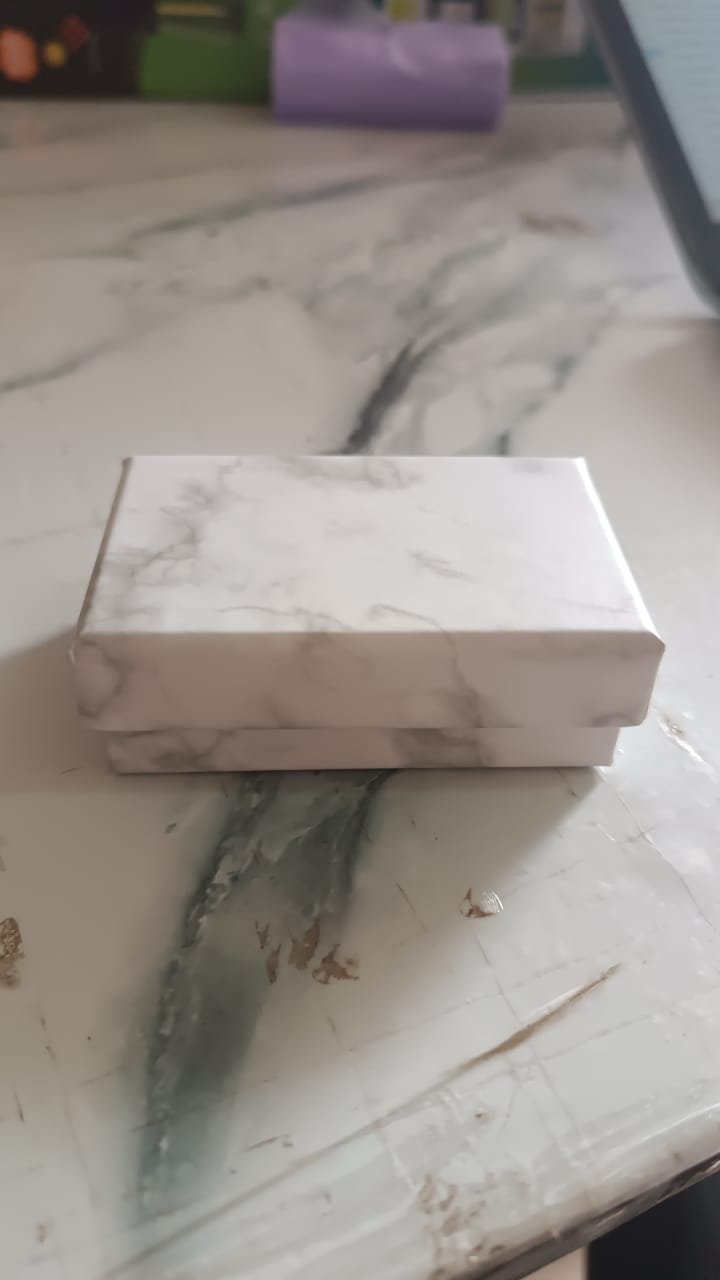 Marble Jewelry Gift Box 8x5 cm – Elegant Velvet Insert